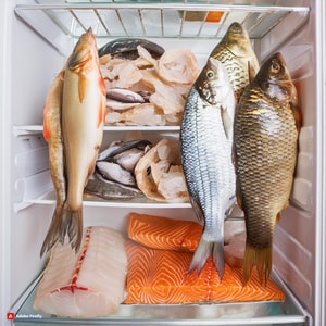 vários peixes em uma geladeira - Entenda o significado deste sonho